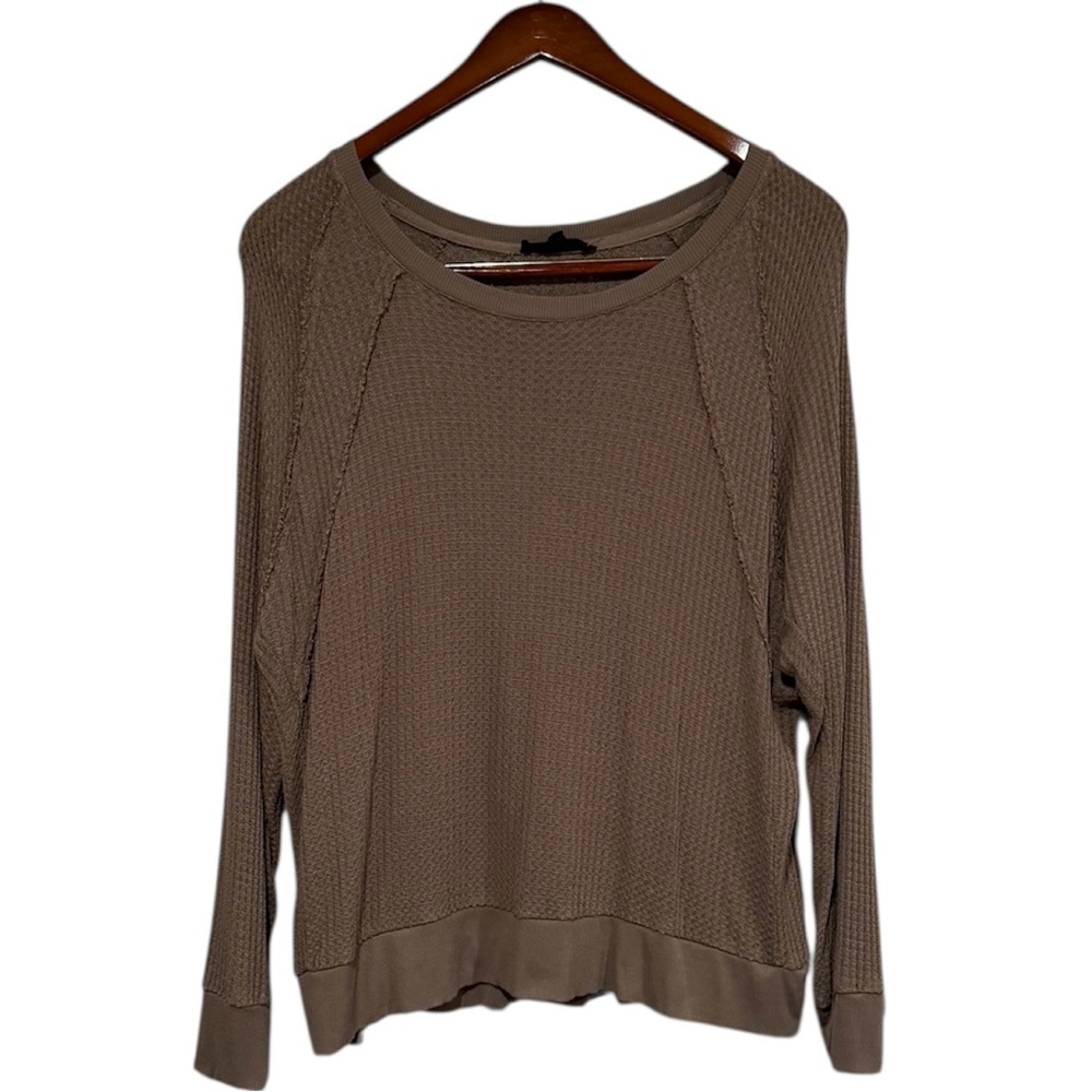 Jane+Delancey Lightweight Waffle Knit Distressed Oversized Sweater Size XL